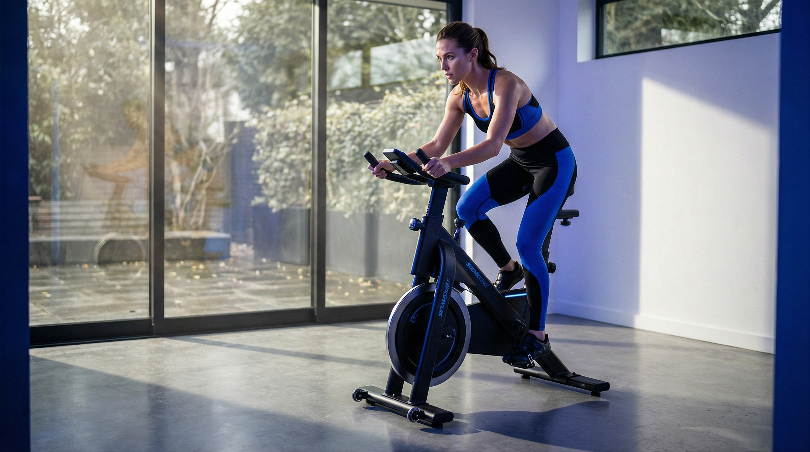 Pessoa pedalando em casa com a VersaSport